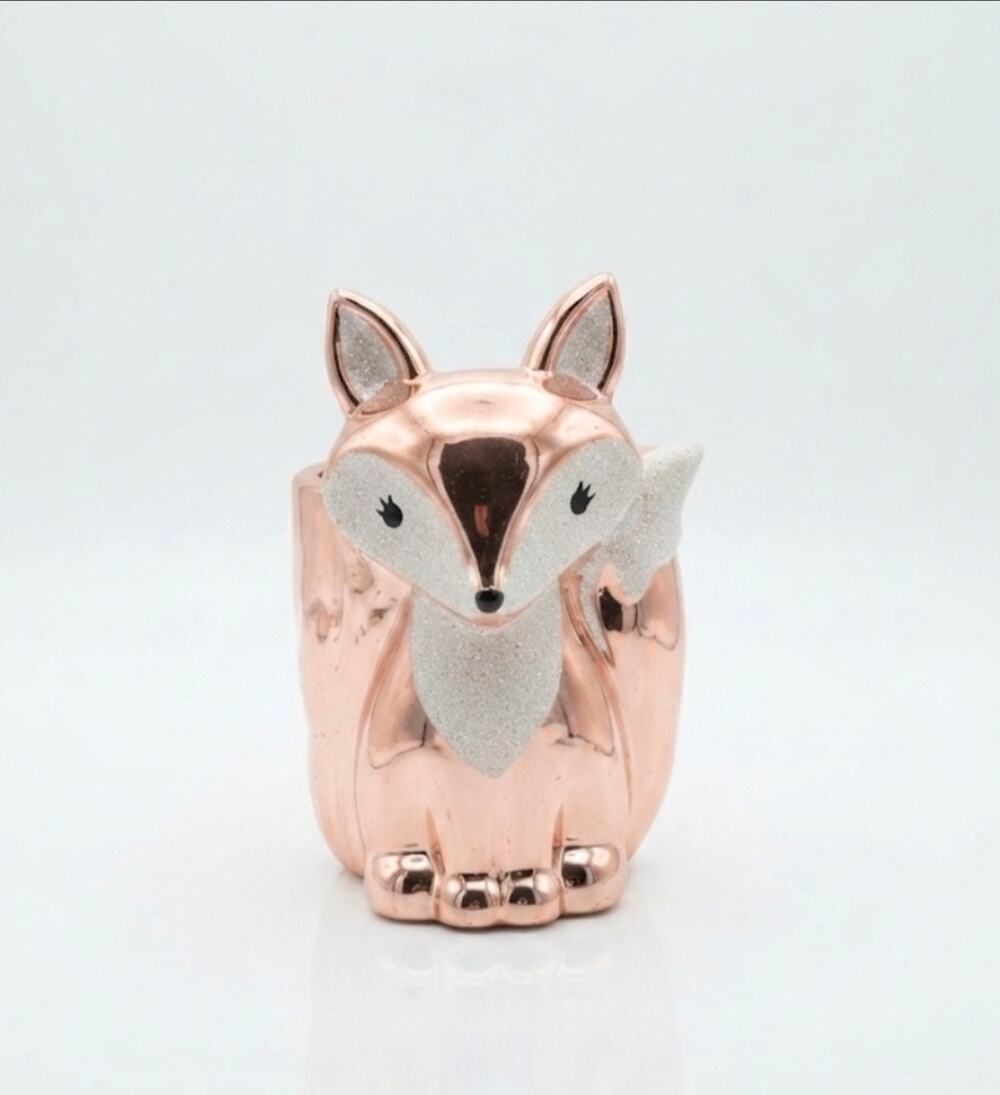 Bath Body Works Rose Gold Fox Critter Ceramic Foaming Hand Soap Sleeve Holder